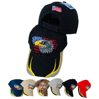 American Flag & Eagle Hat [Embroidered Bill]