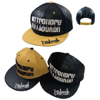 Snap Back Flat Bill PITTSBURGH Hat [PU Leather]