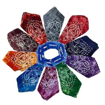 Bandanas-Tie Dye Paisley with Hang Tag