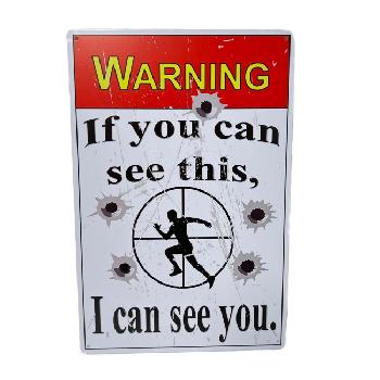 11.75"x8" Metal Sign- Warning: If You Can See This, I Can See You