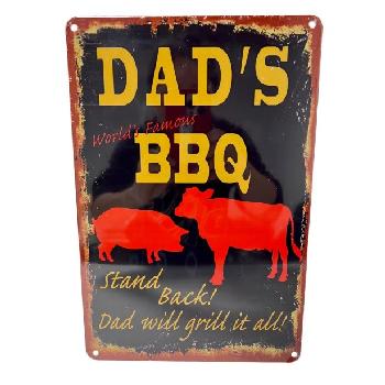 11.75"x8" Metal Sign- Dad's BBQ