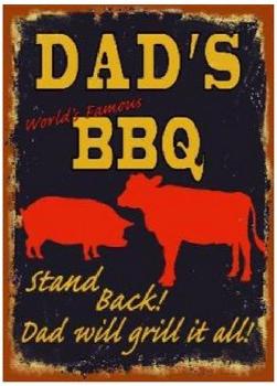 16"x12" Metal Sign- Dad's BBQ