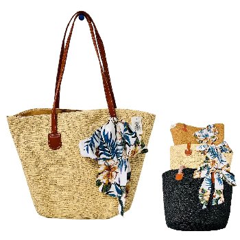 Ladies Woven Tote [Island Floral Bow]