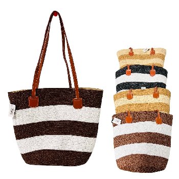 Ladies Woven Tote [Bold Stripes]