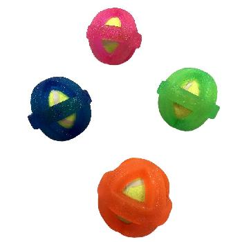 Heavy Duty Rubber Pet Toy with Tennis Ball [Round]