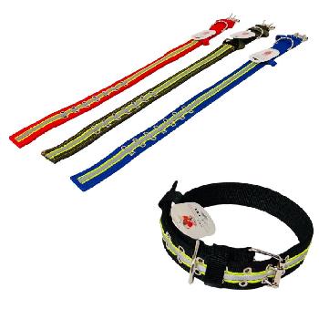 24" High Visibility 1.5" Wide Pet Collar [Double Row Buckle]
