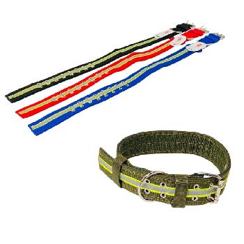 32" High Visibility 2" Wide Pet Collar [Double Row Buckle]
