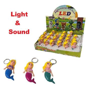 2" Light Up Key Chain with Sound Effects [Mermaid]