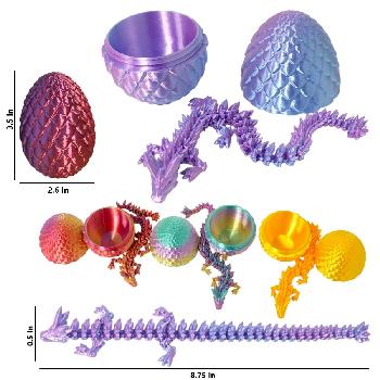 3D Printed Model [3.5" Dragon in Egg]