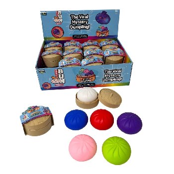 Dumpling Squishy Bun with Steamer Toy [Solid Color]