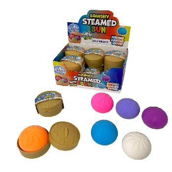 Dumpling Squishy Bun with Steamer Toy [Solid Color]