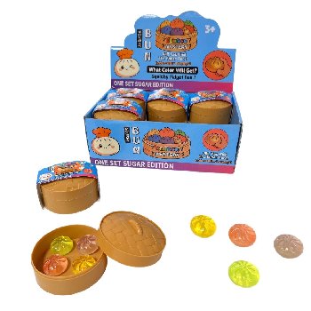 4pc Mini Dumpling Squishy Buns with Steamer Toy [Gummy Gel Squish]