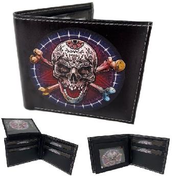 Vegan Leather Wallet [Bifold] Skull & Bones