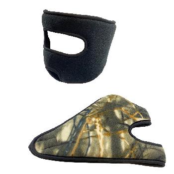 Fleece Wrap Around Face Mask [Black and Camo]