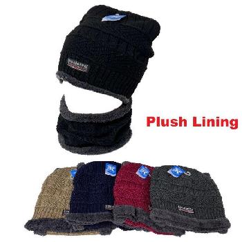 Plush-Lined Beanie/Neck Warmer Combo [MultiStitch]