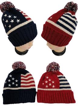 Toboggan Hat with Pompom [Americana]
