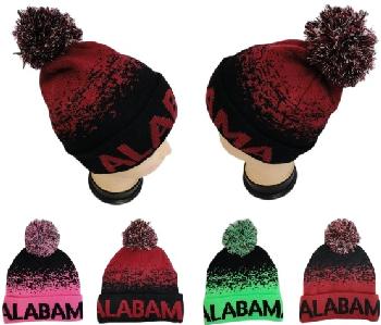 Knitted Hat with PomPom [ALABAMA] Digital Fade 