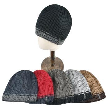 Plush-Lined Knit Beanie [Ribbed Edge/Two-Tone]