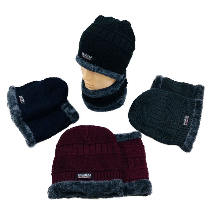 PlushLined Beanie/Neck Warmer Combo [MultiStitch]