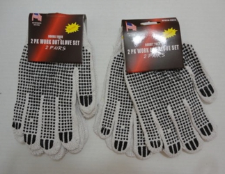 2pr White Beaded Work Gloves