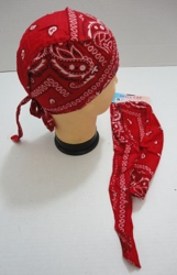 Skull Cap-Red Paisley