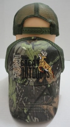 HUNT THE GREAT OUTDOORS Hat --Summer Mesh - <b>Assorted Camo Colors Only</b> [Hardwoods and Army Camo]