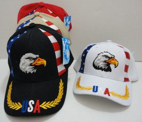 USA Eagle Hat with Flag Panel - <b>Assorted colors</b> [Colors upon availability]