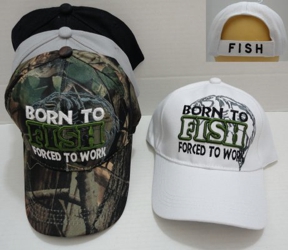 BORN TO FISH-FORCED TO WORK Hat