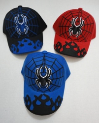 Child's Spider & Web Hat [Flames on Bill]