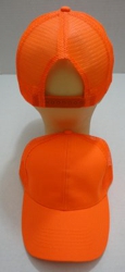 Solid Hunter Orange Mesh Ball Cap - Solid Color Only