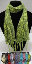 Sheer Scarf with Fringe--Large Cheetah Print with Sparkles