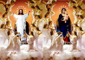 3D Picture 9584--Jesus with Angels/Mary with Angels