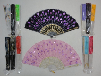 Folding Fan with Sequins