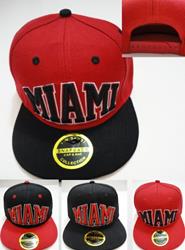 Snap Back Flat Bill Hat [Miami] - <b>Assorted colors</b> [Colors upon availability]