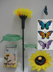 Solar Yard Stake with Sunflower [Butterfly]