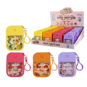 1.2oz 4pcs Mix Bundle Hand Sanitizer Spray w Silicone Holder (Salted Caramel/Coconut Cream/Dragonfruit/Golden Citrus)