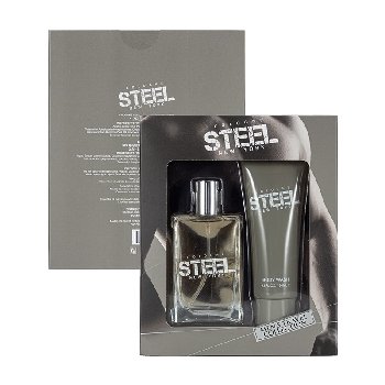 2pc Set Men's Eau De Parfum [Steel] 1.7oz Bottle/2.8oz Body Wash