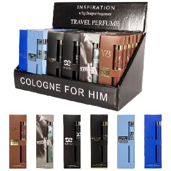 1.18oz Men's Assorted Travel Eau de Parfum Spray [Display] 48pcs