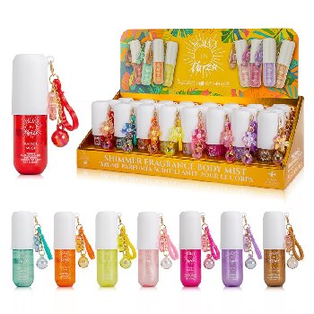 1.02oz Solo En Ibiza Shimmer Body Mist with Charm Keychain [24pcs Display]