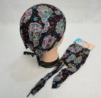 Skull Cap-Sugar Skull [Black]