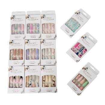 Press On Manicure [Assorted Long with Gems]
