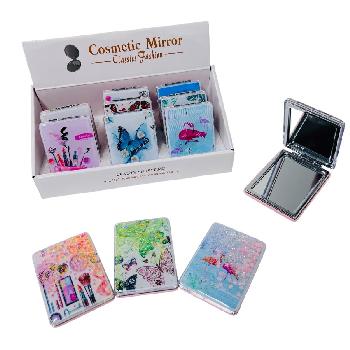 Folding Compact Mirror [Shaking Glitter Assortment] 3.25"x2.5"