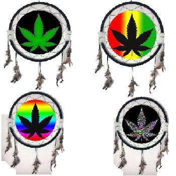 6.5" Mandalas [4 Assorted Styles] Marijuana Leaf