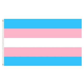 3'x5' Trans Pride Flag *Blue/Pink/White