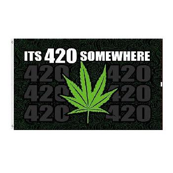 3'x5' IT'S 420 SOMEWHERE Flag *Marijuana Leaf