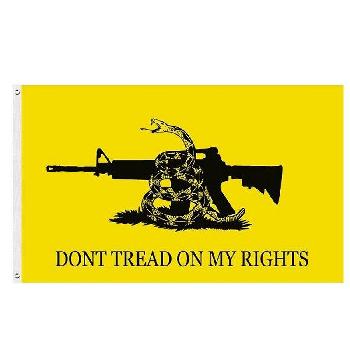 3'x5' DON'T TREAD ON MY RIGHTS Flag *Yellow