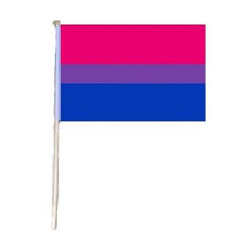 12"x18" Stick Flag [Bisexual Pride]
