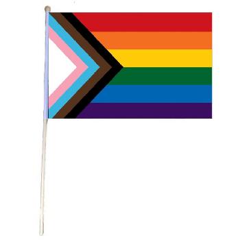 12"x18" Stick Flag [Progress Pride]