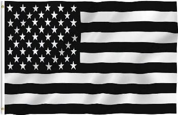 3'x5' Black & White American Flag