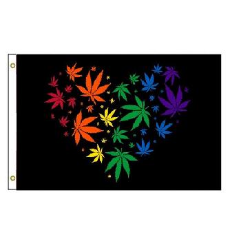 3'x5' Marijuana Love Rainbow Flag